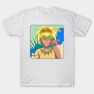 Tropical Pineapple Girl Summer T-Shirt